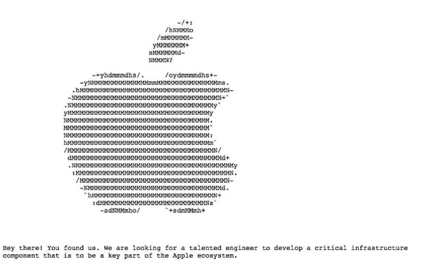 Apple hides secret job advert to attract world's best tech talent