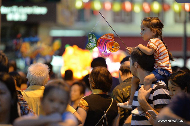Singapore's Chinatown holds lantern walk to mark Mid-Autumn Festival