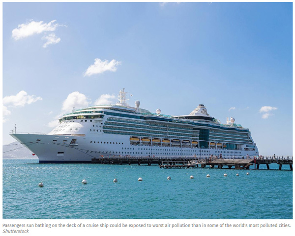 Air quality on cruise ship deck 'worse than world's most polluted cities', investigation finds
