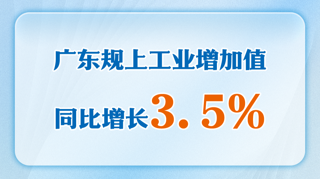 广东公布前5月经济数据：规上工业增加值增长3.5%
