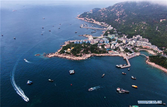 Aerial view of Wailingding island in Zhuhai, Guangdong
