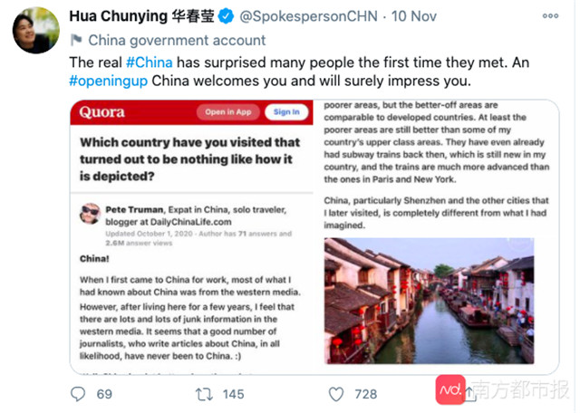 Expat's post describing a real China receives 330 thousand likes on Quora
