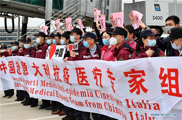 China sends third group of medical experts to Italy