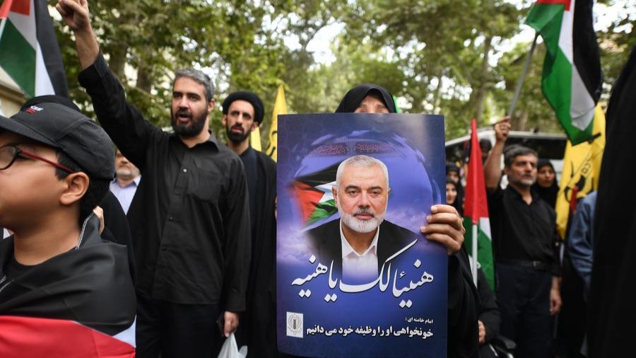 Mournful Iranians bid final farewell to Hamas chief, vow revenge