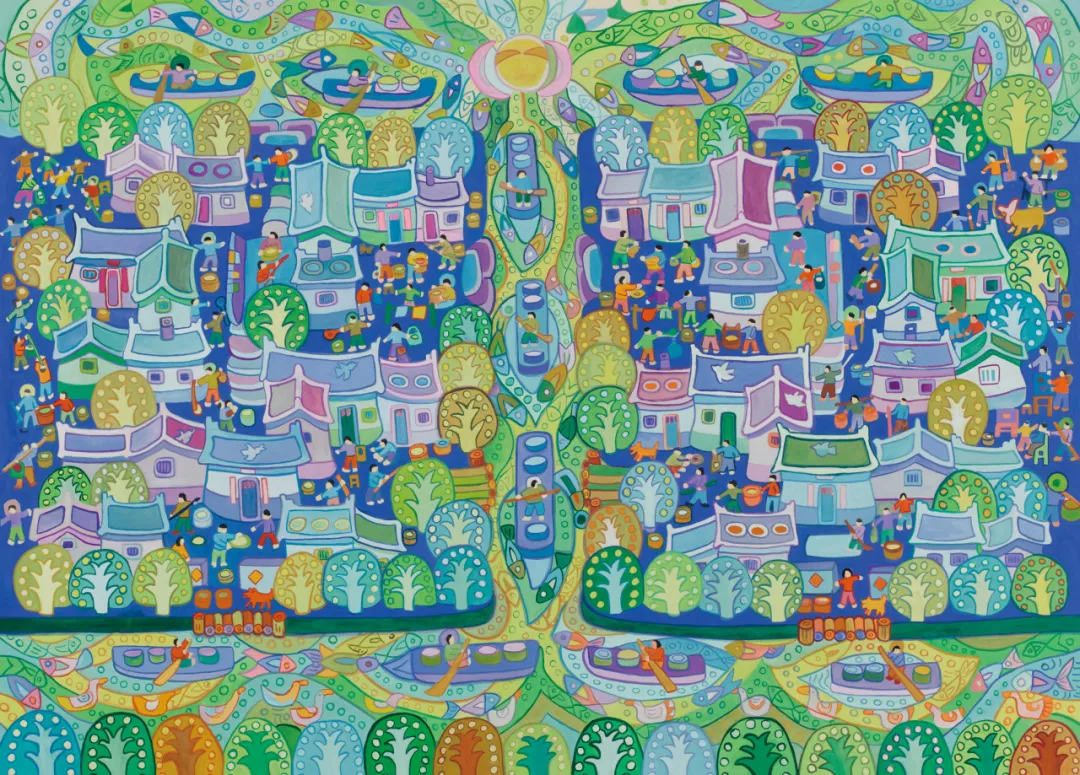 钟永廉/邹卓斌，绿色家园，纸本，57cm×80cm，2017，深圳市关山月美术馆藏