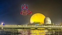 双份浪漫 珠海海岸线的666架无人机+烟花! 双份浪漫 珠海海岸线的666架无人机+烟花!