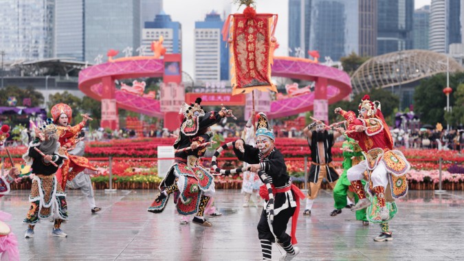 国家级非遗“潮阳英歌舞”亮相广州迎春花市