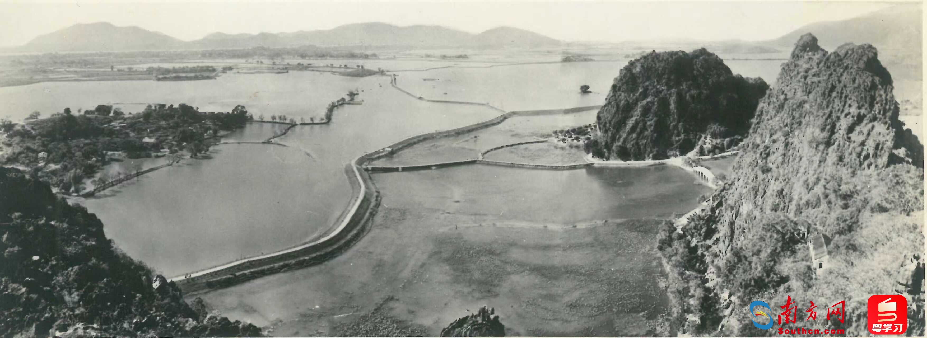 1957年的星湖,已经建设了湖堤和蓄水。管绍熙 摄