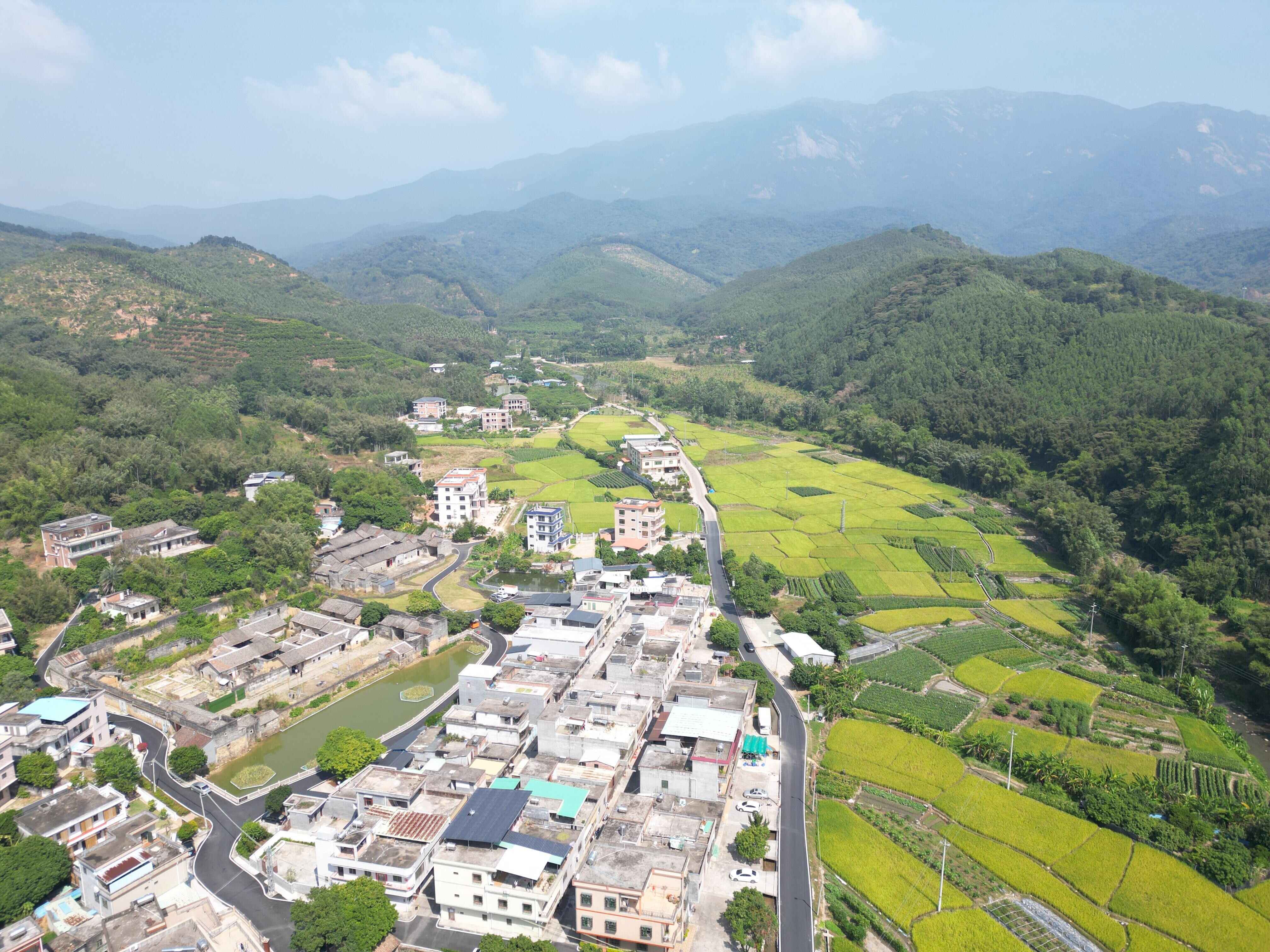 被罗浮山环绕着的徐田村。