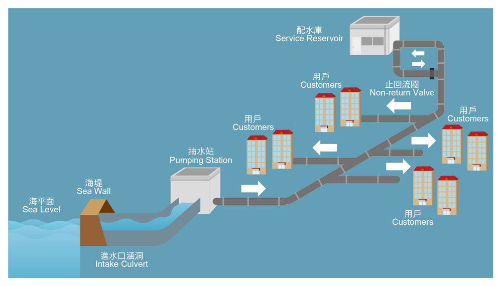 香港典型海水供应系统示意图