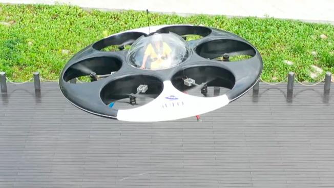 A futuristic disc-shaped eVTOL aircraft grabs attention in China