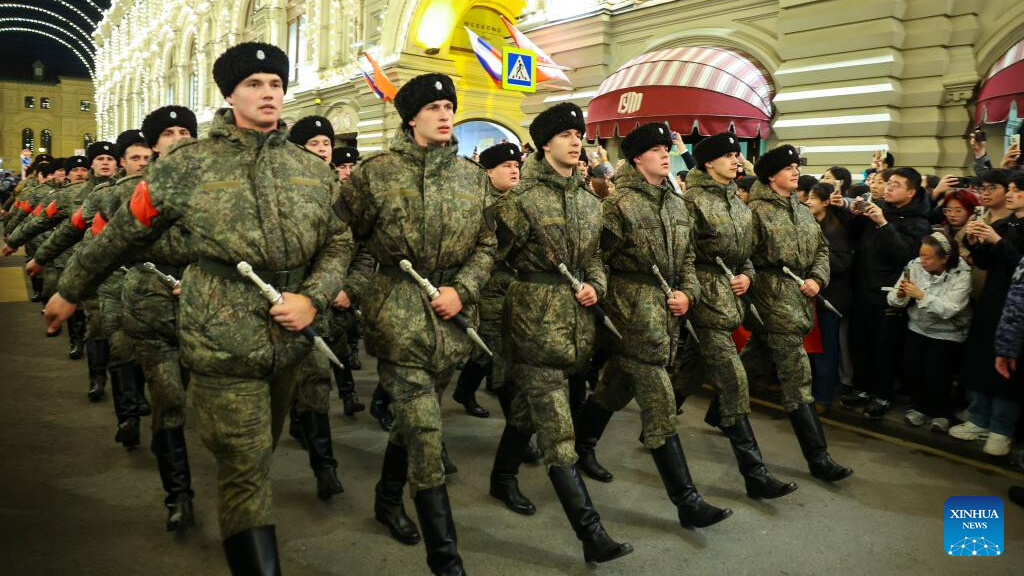 Rehearsal for Victory Day military parade held in Moscow, Russia