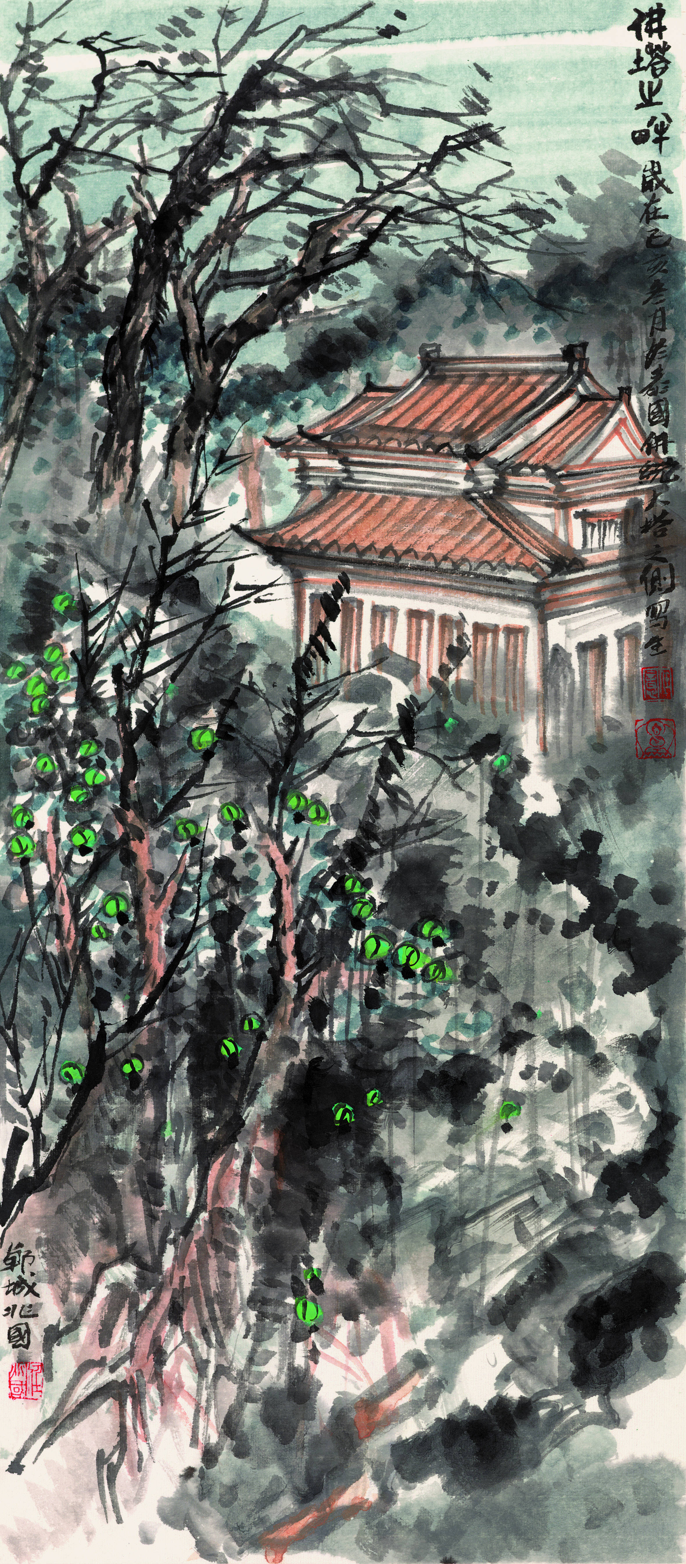 任兆国《佛塔之畔》57cm×25cm 2019年