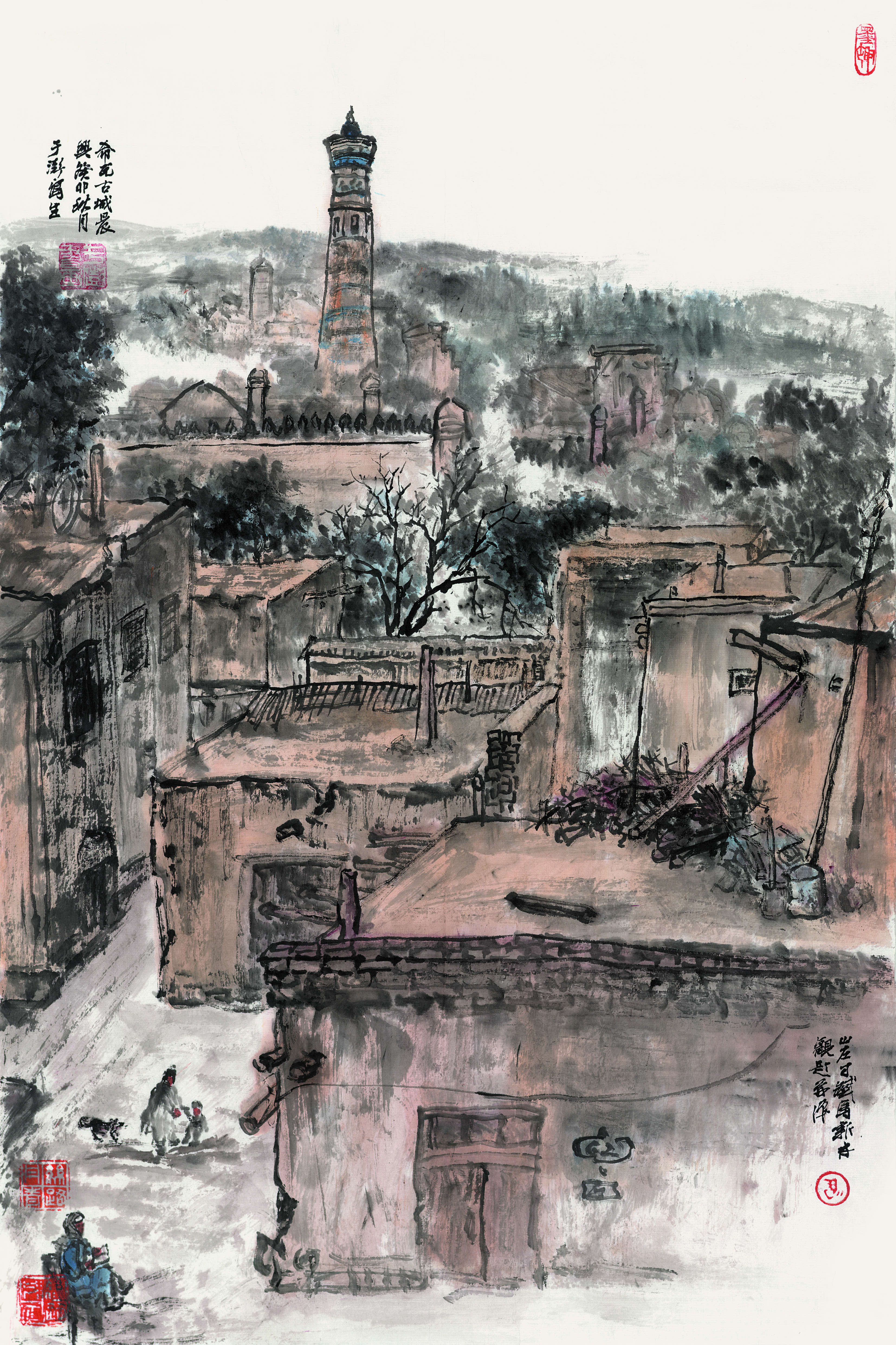 于澎《希瓦古城晨兴》 69cm×46cm 2023年