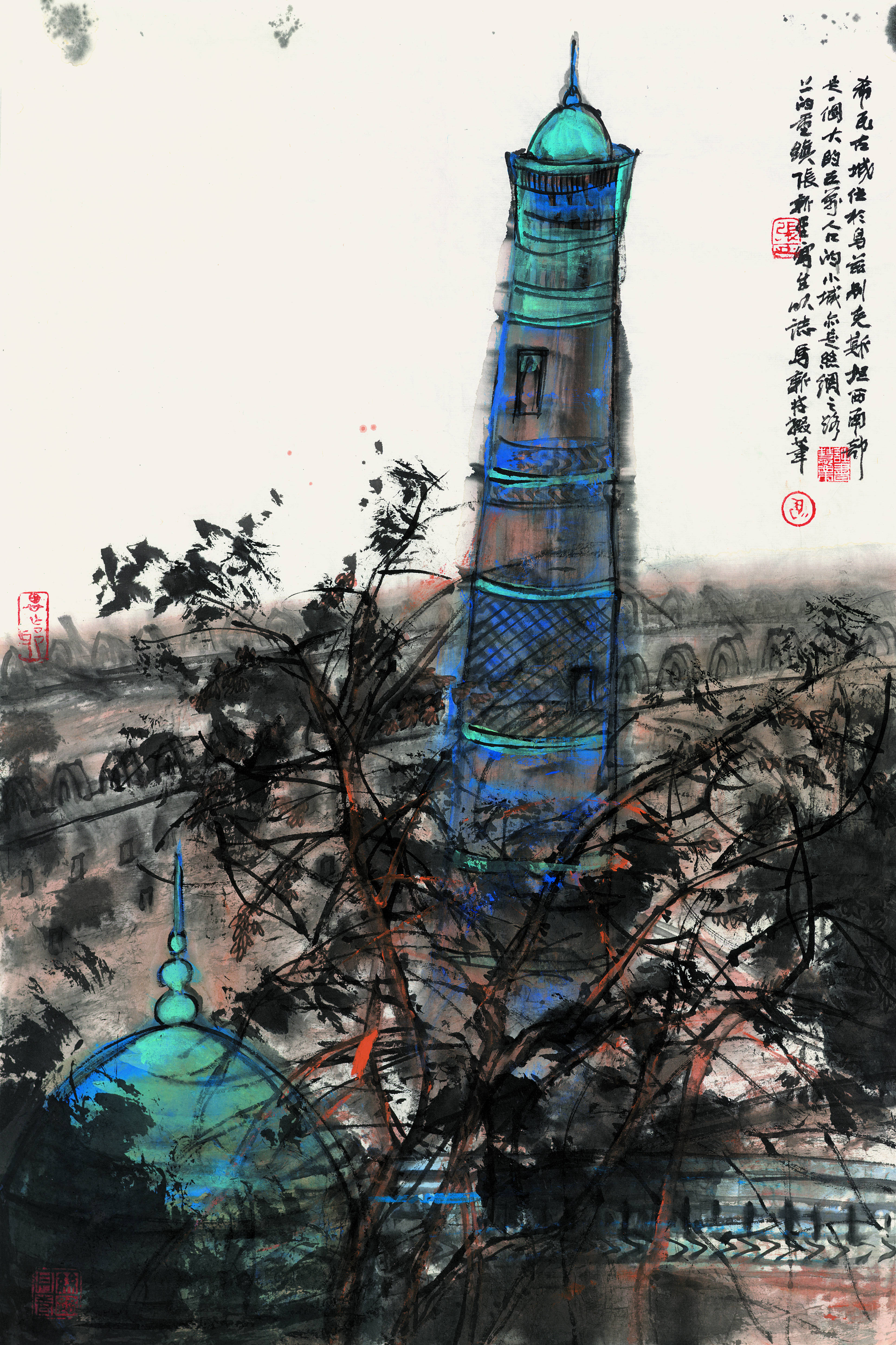  张新星《希瓦古城（一）》69cm×46cm 2023年
