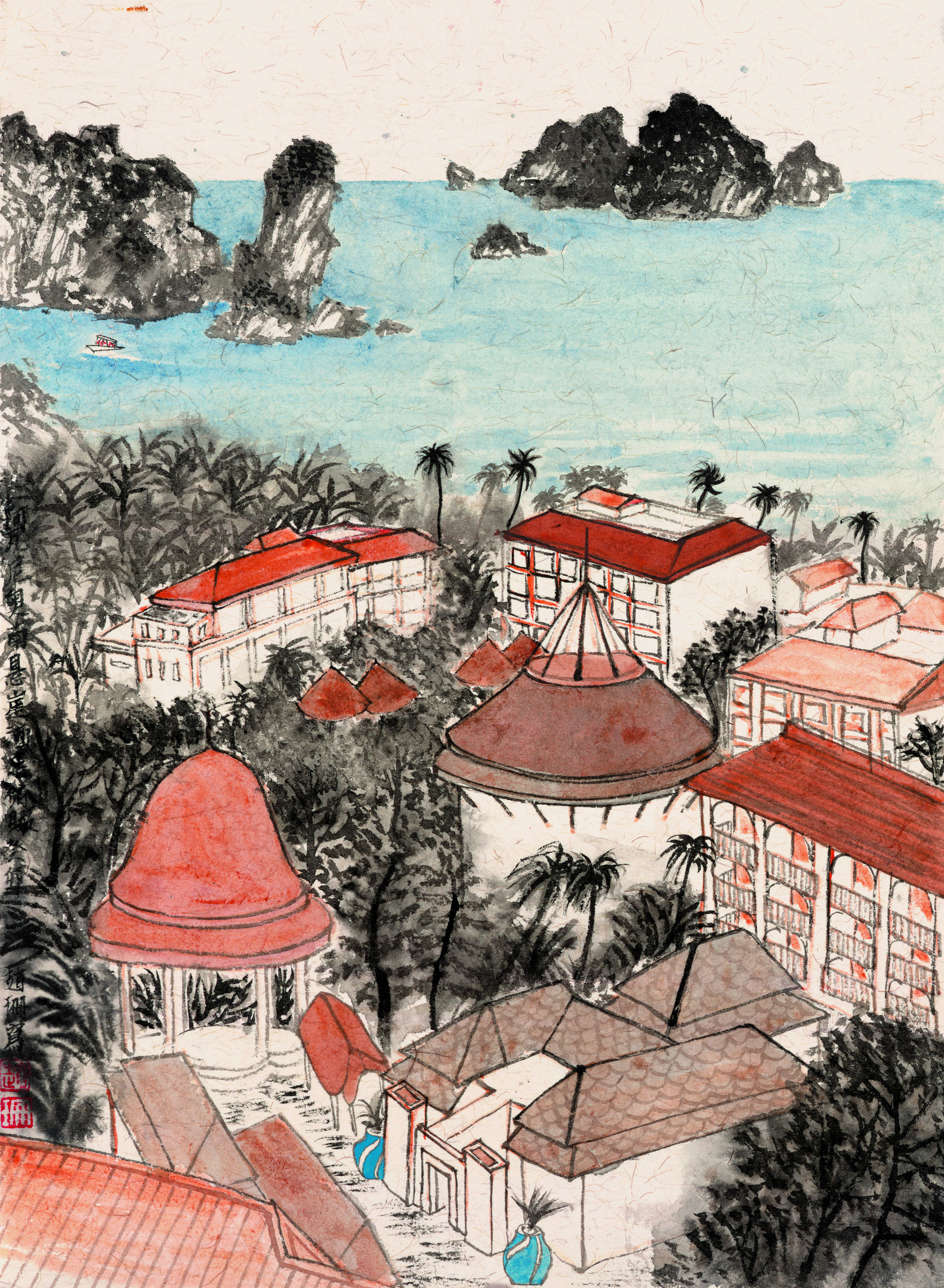  赵珊《奥南海湾》45cmx34cm 2023年