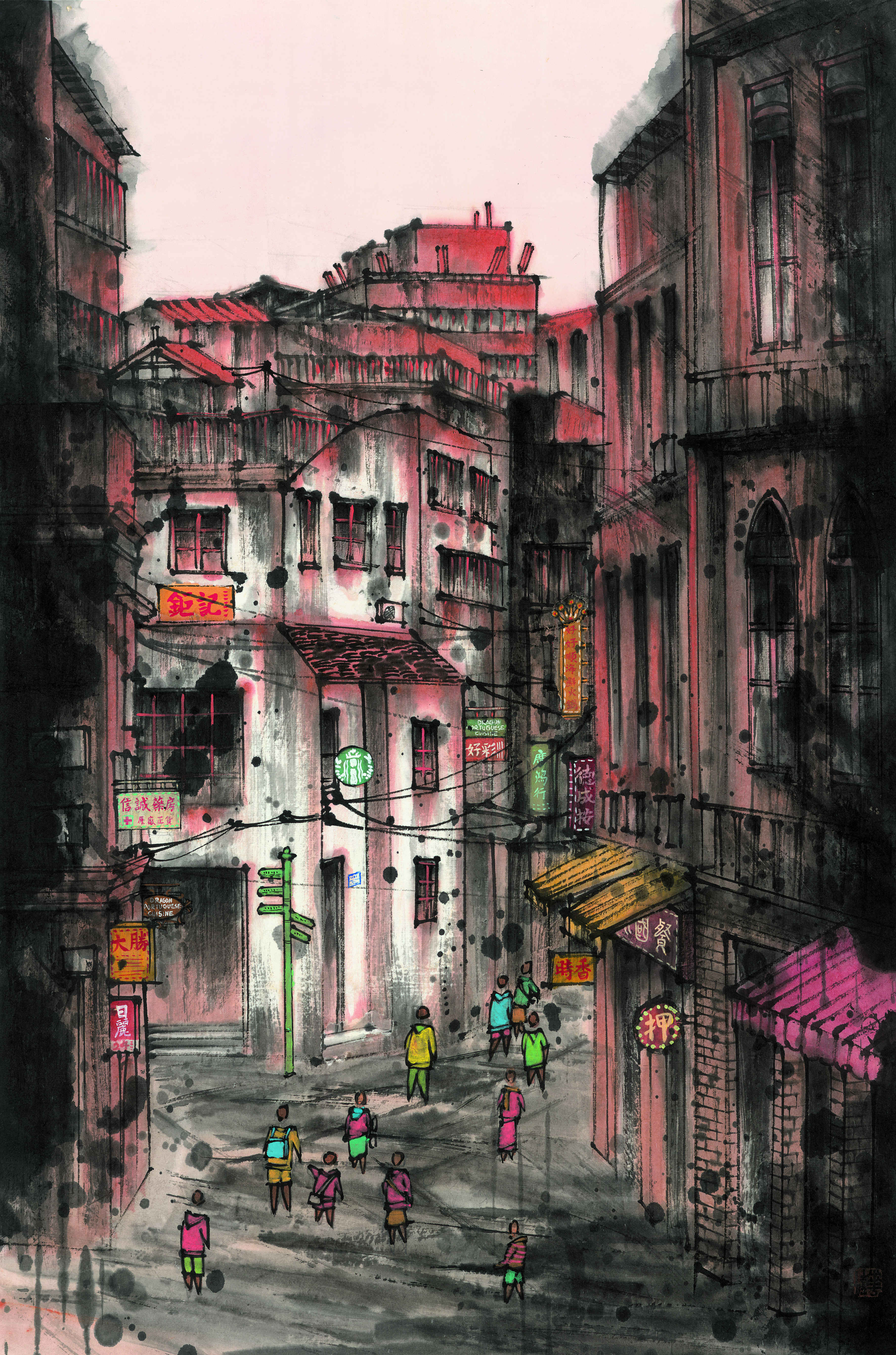 李华垚《澳门印象（二）》 69cm×46cm 2022年