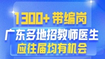 广东多地发布超1300个带编岗位 | 在+求职 金牌荐岗
