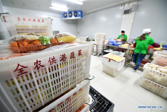 Fresh food from China's inland transported through Shenzhen into Hong Kong markets