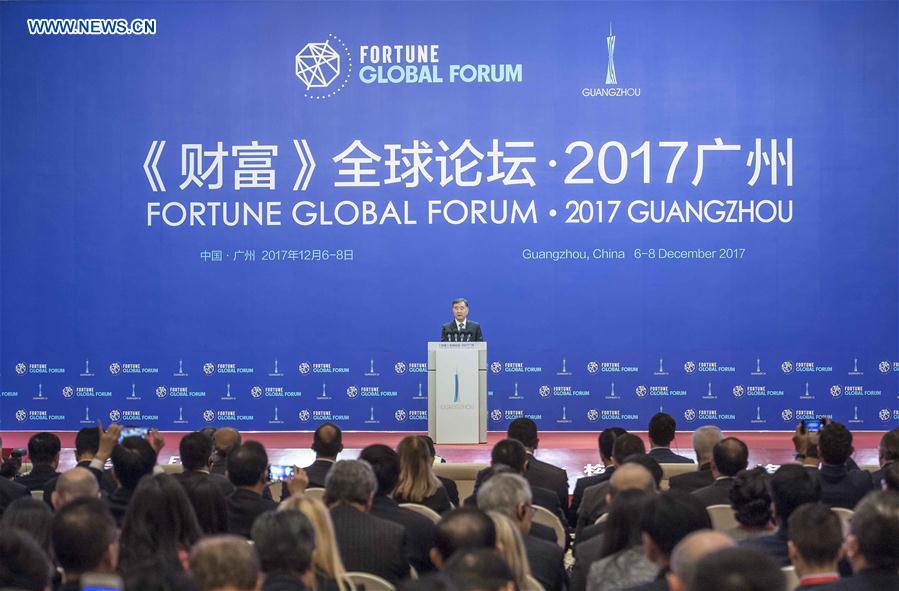 Wang Yang attends opening ceremony of 2017 Fortune Global Forum