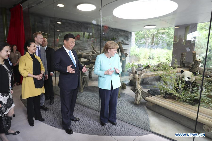 Xi, Merkel launch Panda garden in Berlin zoo