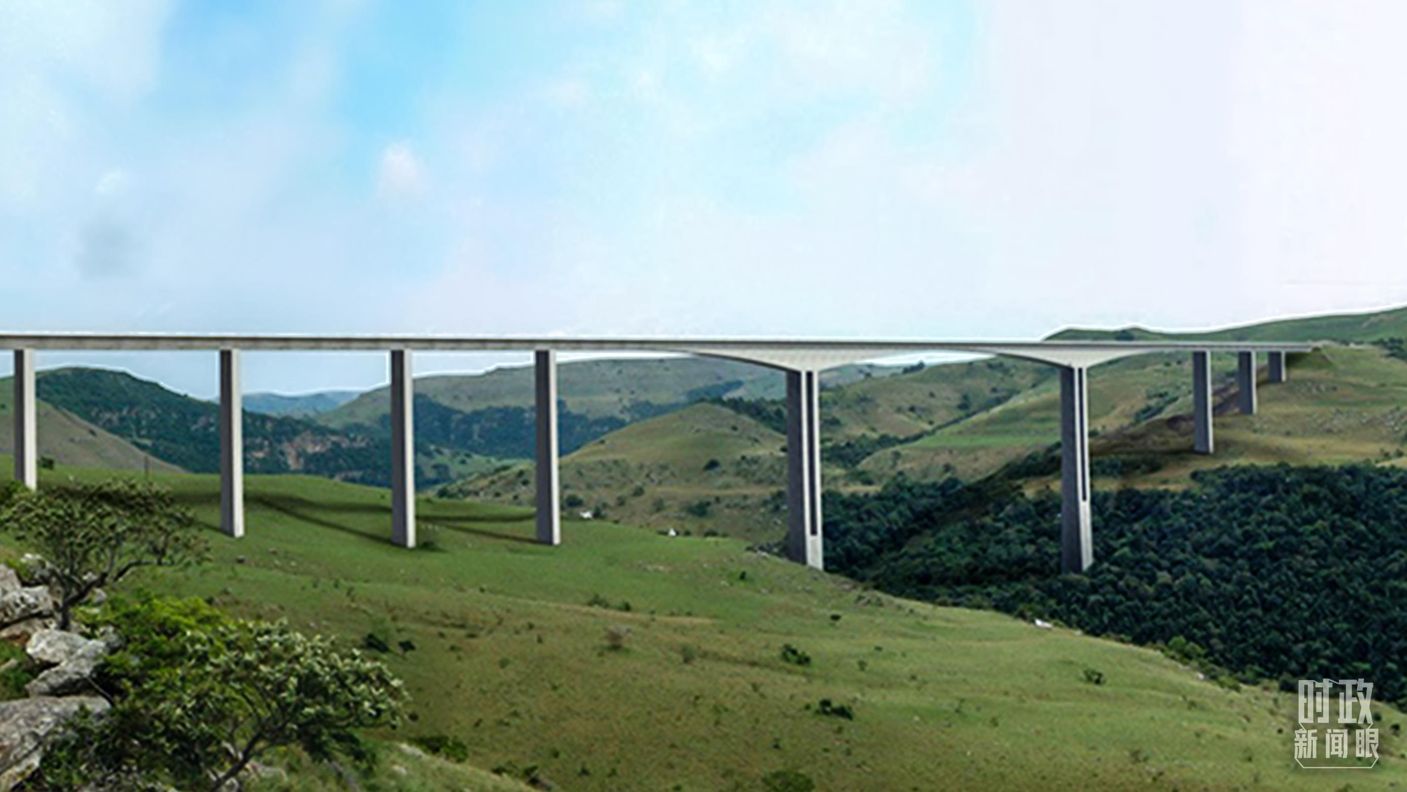 2023年8月，由中企在南非承建的非洲大陆最高桥梁门塔图大桥开建，这是大桥的概念图。（资料图）