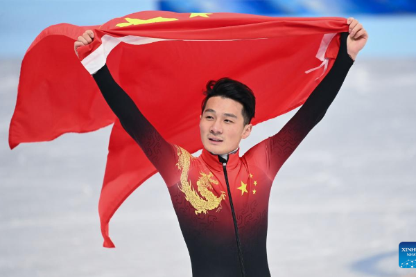 China's ace Ren wins men's 1,000m short-track speed skating gold at Beijing 2022