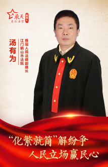 汤有为:“化繁就简”解纷争 人民立场赢民心 汤有为:“化繁就简”解纷争 人民立场赢民心