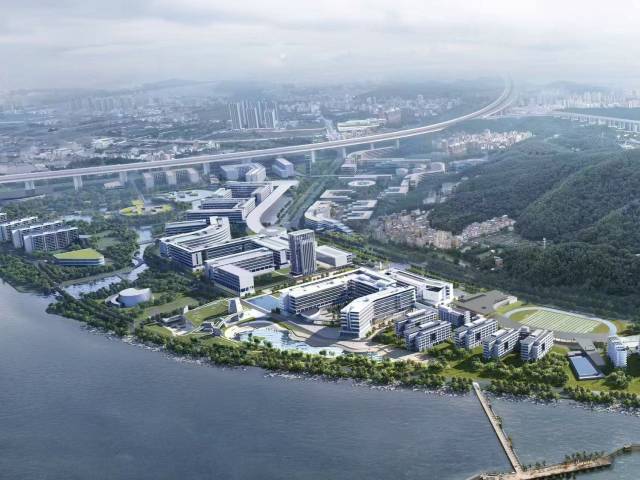 大湾区大学滨海湾校区效果图。