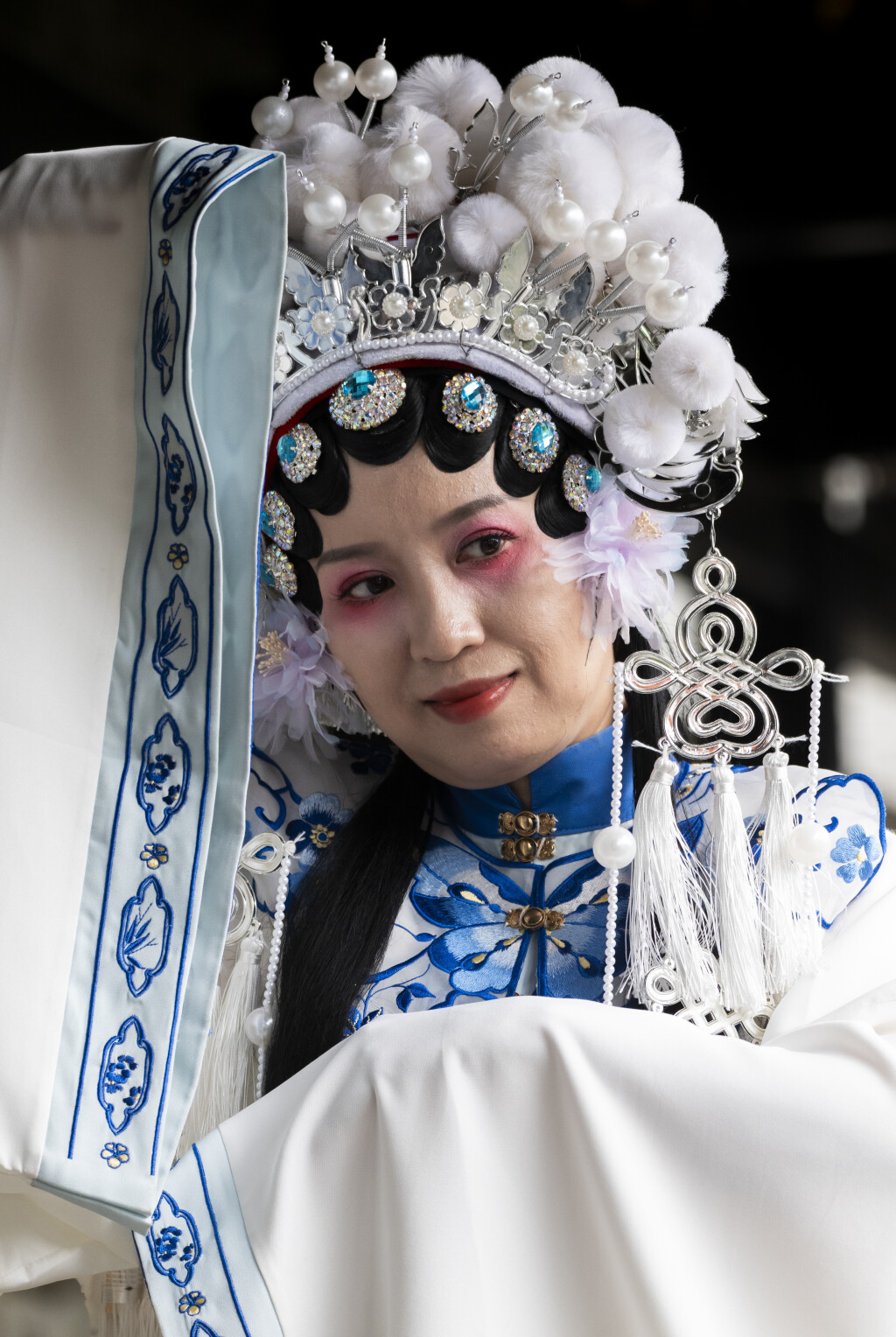 A female artist performs at Cantonese Opera Art Museum in Guangzhou, Guangdong
