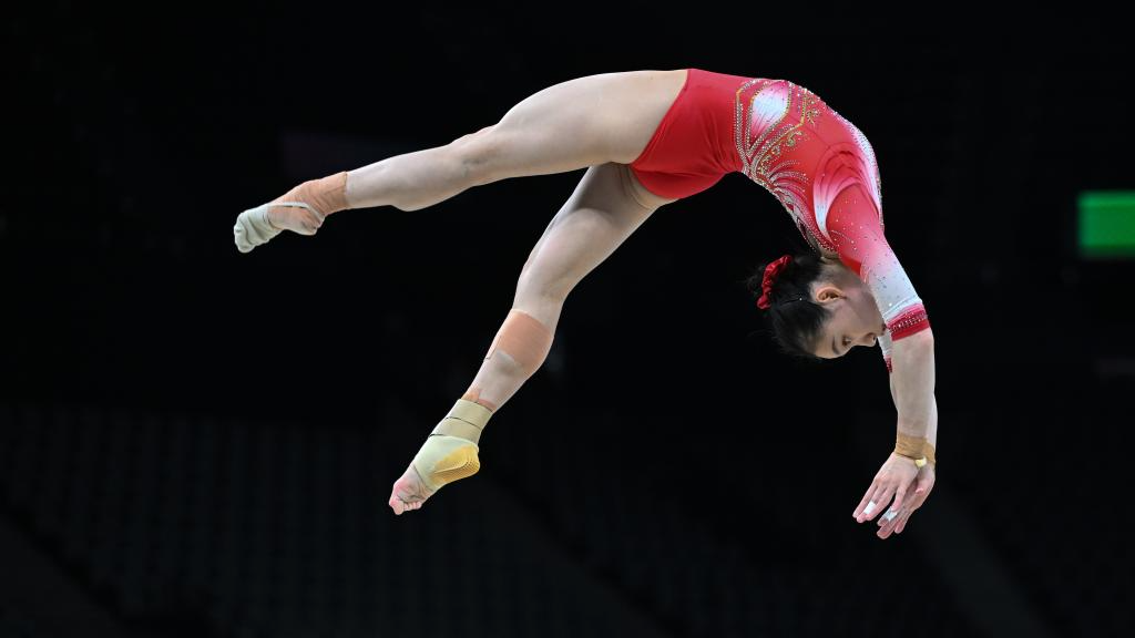 Members of team China participate in artistic gymnastics training session ahead of Paris 2024