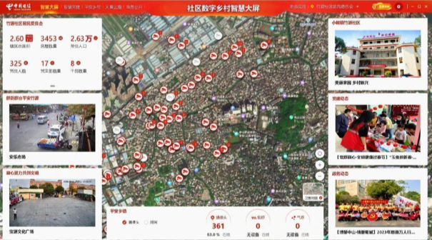 中山数字乡村智慧大屏。中山市委网信办供图