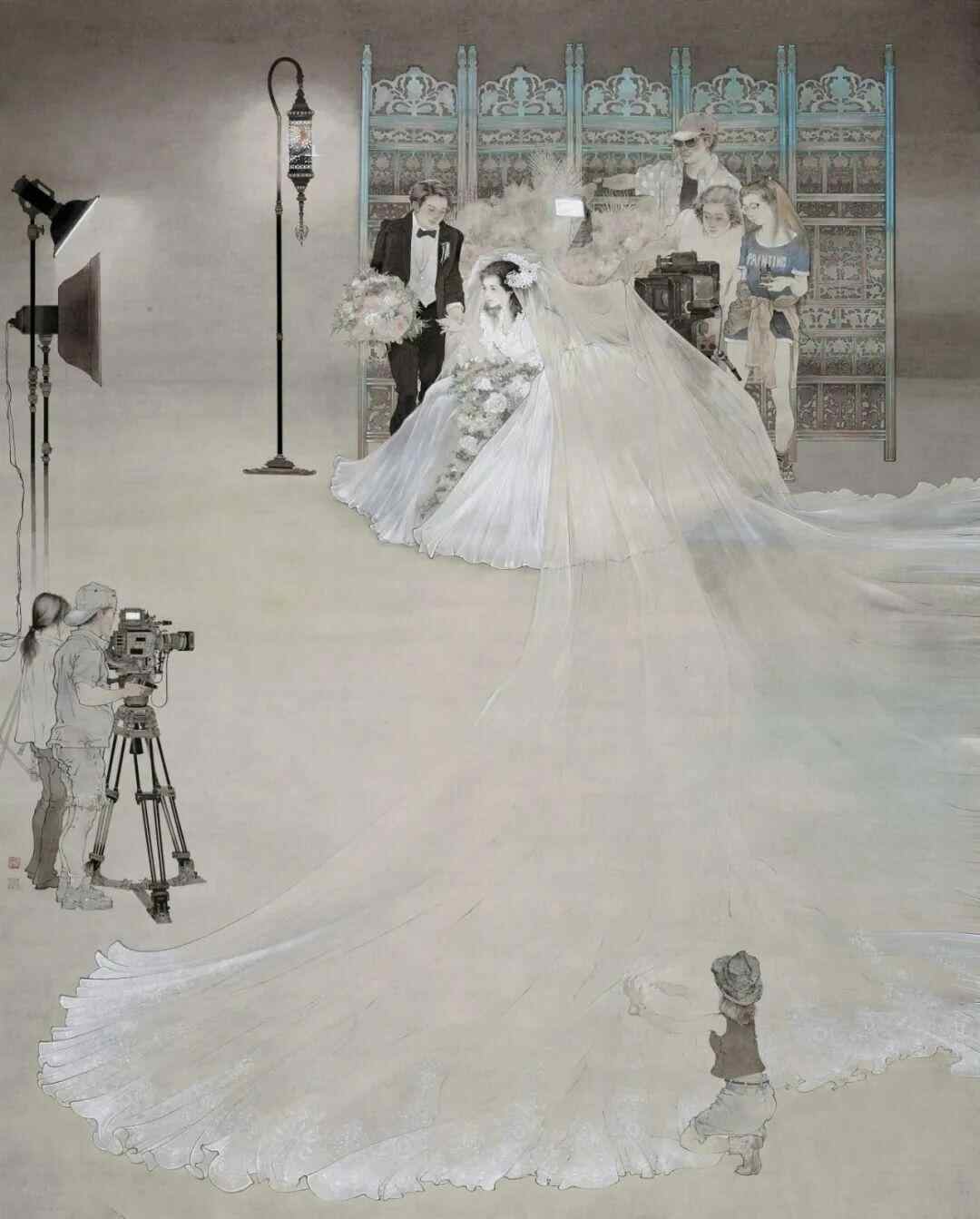 《幸福时光》罗寒蕾 220cmx178cm 中国画 2024年