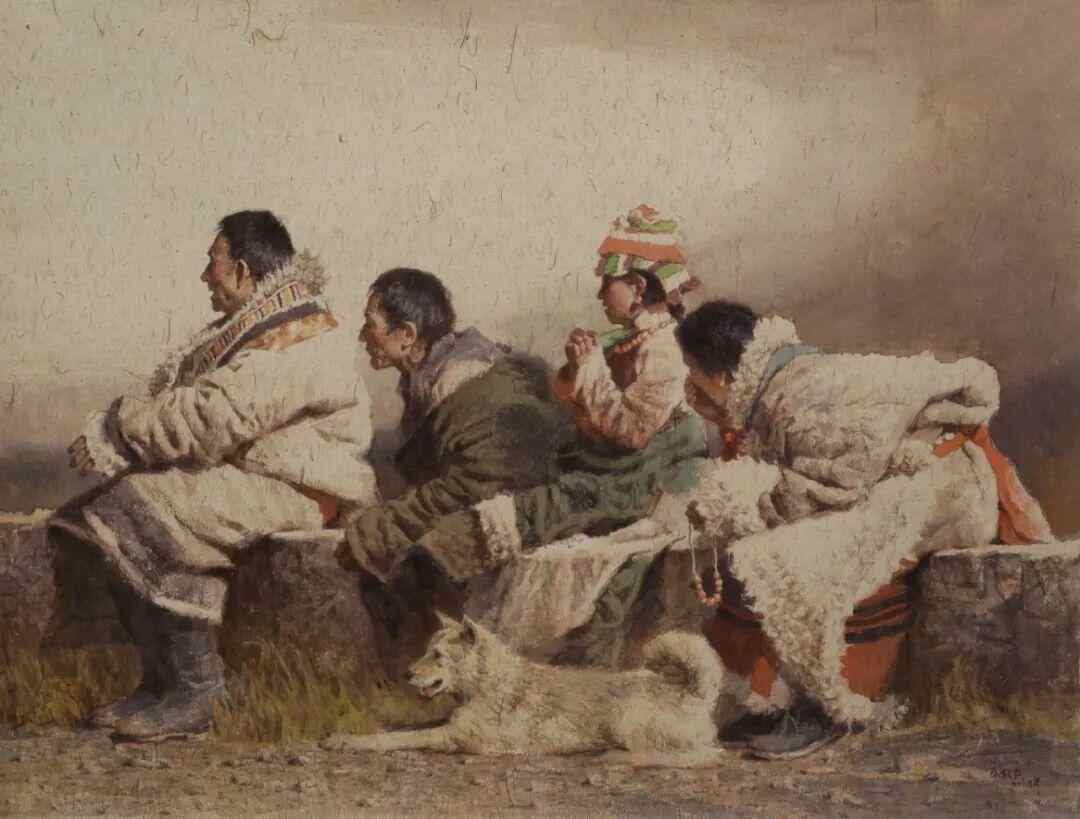 《冬日暖阳》叶献民 120cm×160cm 水彩·水粉