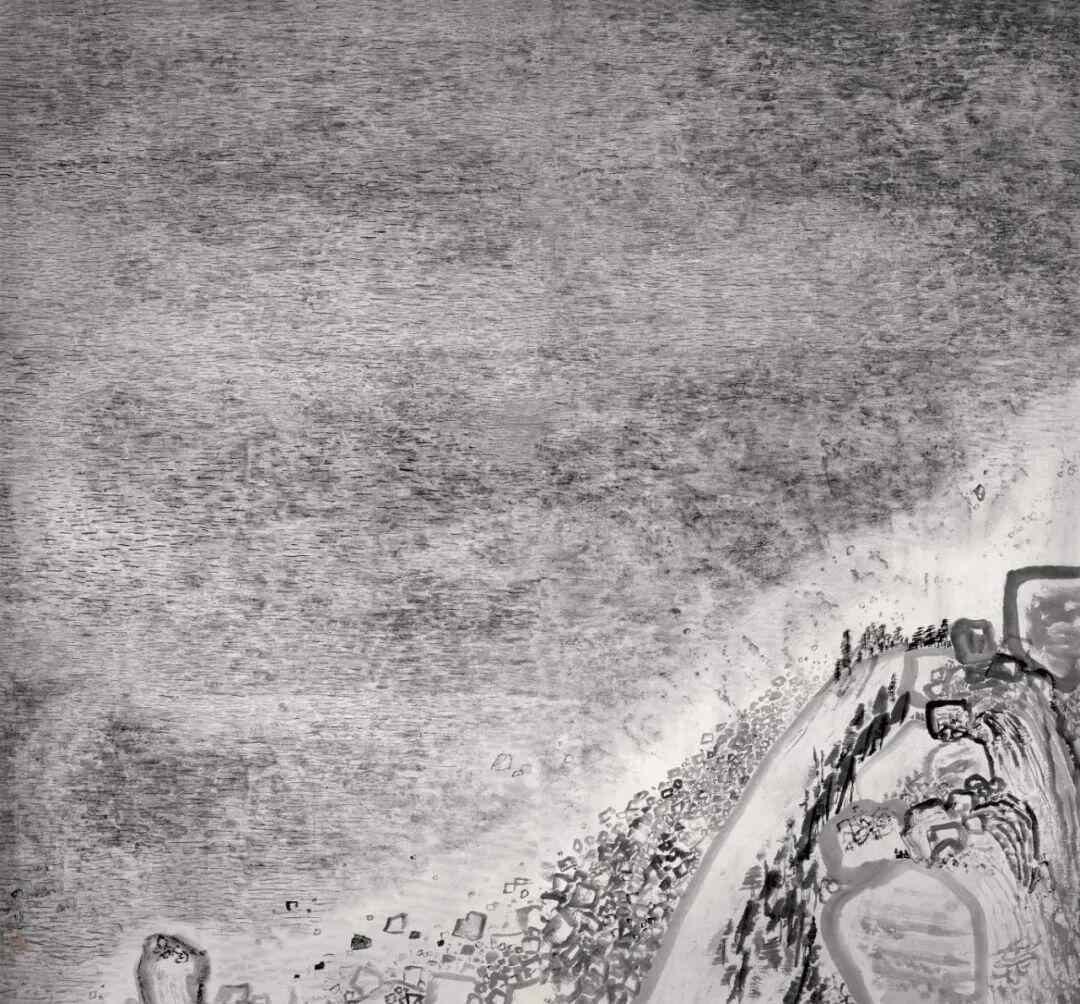 《听海》任四四 180cm×192cm 中国画 2024年