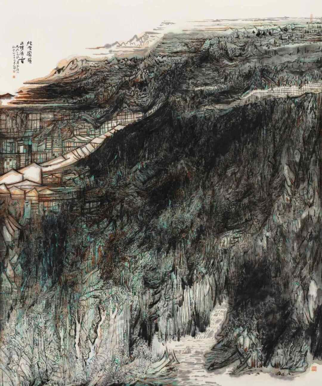 《烟云粤岭·西樵清音》李课 234cmx193cm 中国画 2025年