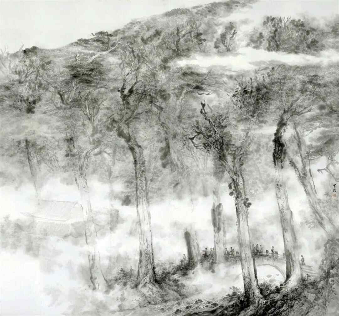 《南岭春雨》陈勇 180cmx193cm 中国画 2024年