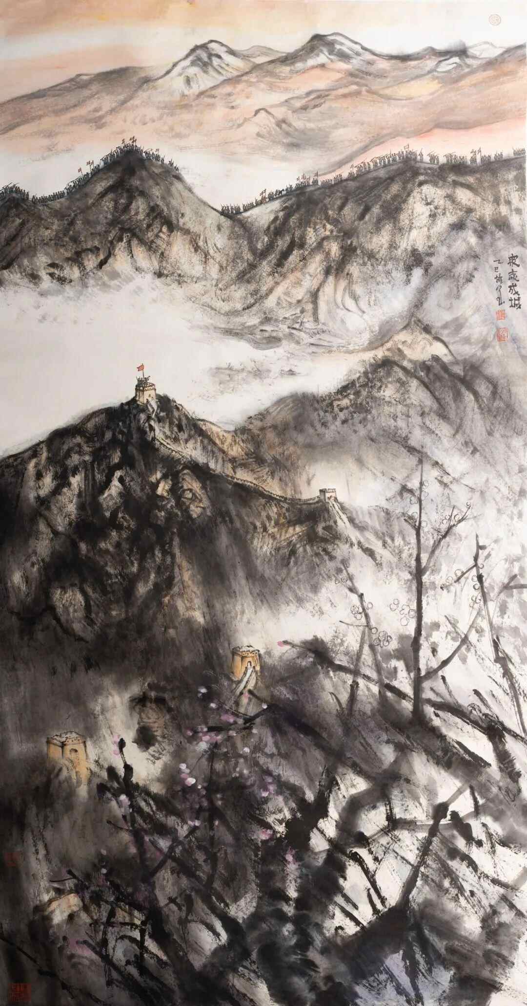 《众志成城》蔡拥华 243cmx124cm 中国画 2025年