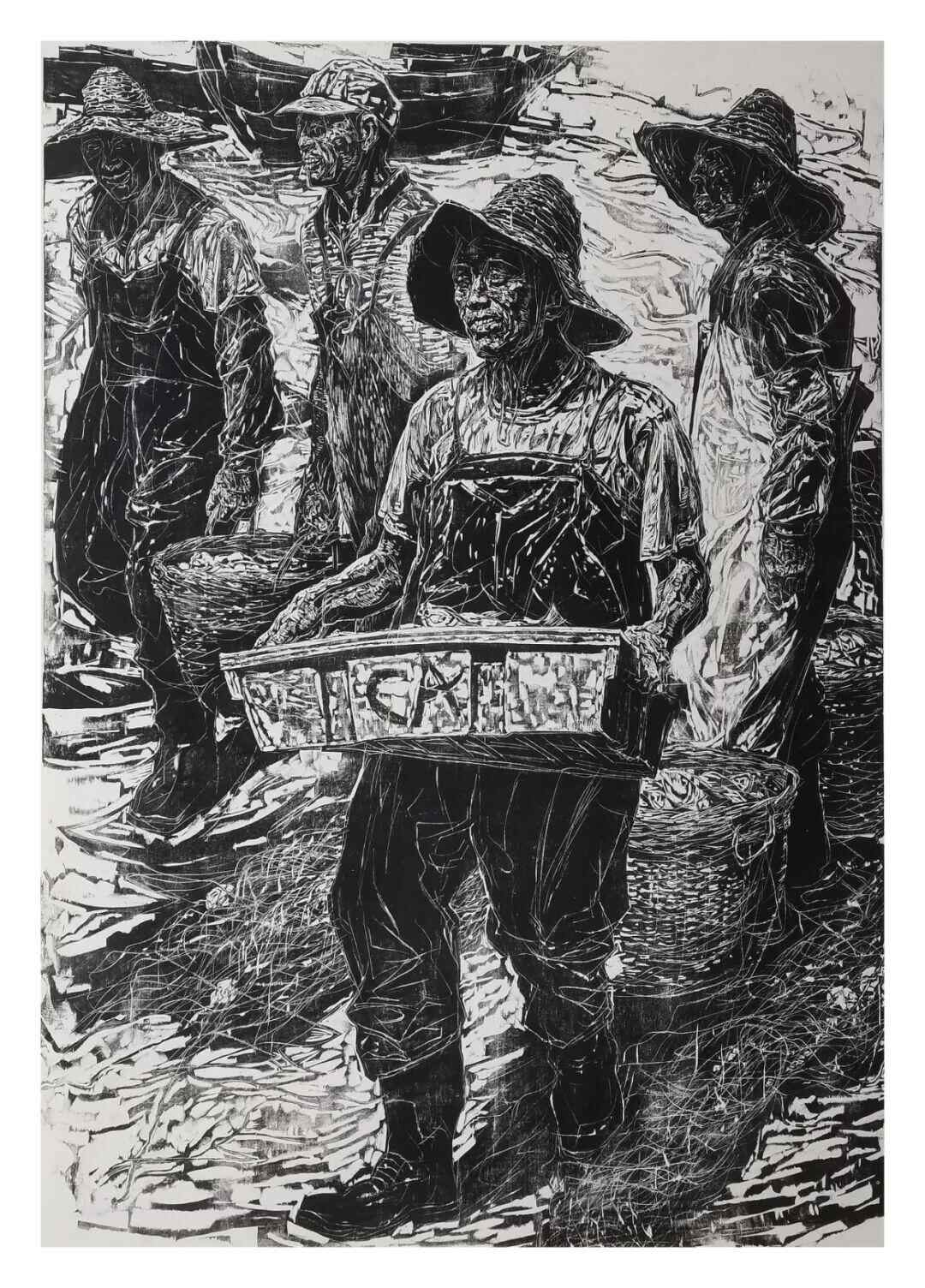 《同舟 收获》张治华 173cmx122cm 版画