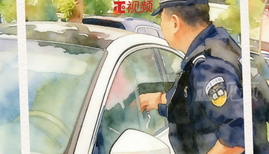 安全感满满！东莞民警破窗救出被锁车里的小孩｜暖心画