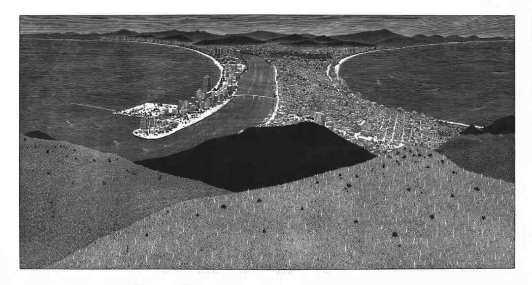 《湾区春晓》袁炽彬 97cmx181cm 版画 2024年