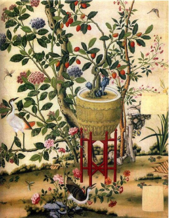 花果盘景图。英国维多利亚与艾尔伯特博物馆收藏