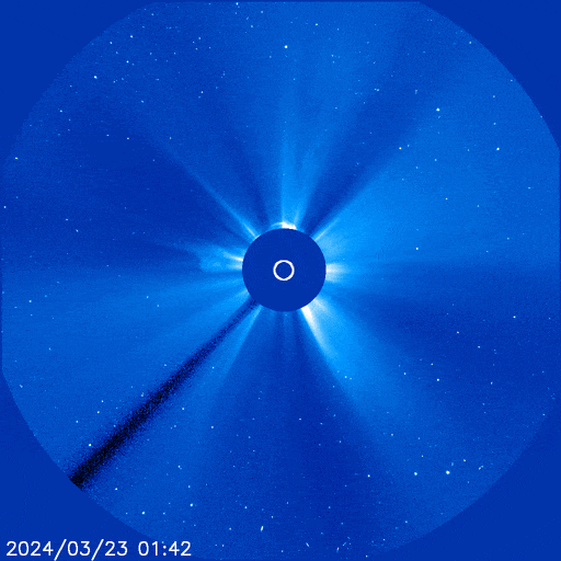日冕仪拍摄到日冕物质抛射过程
