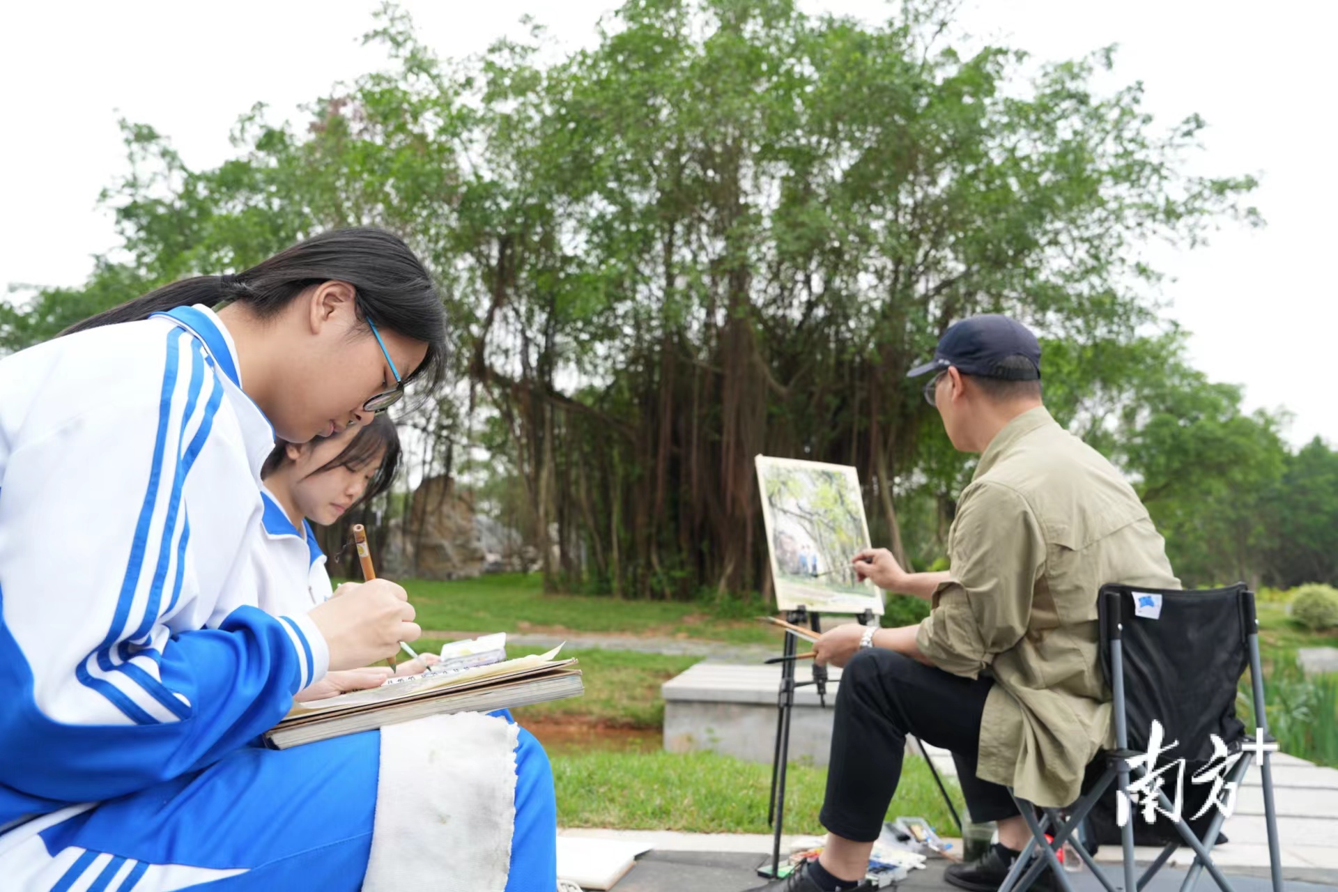 小鸟天堂景区内，师生共绘生态之美。