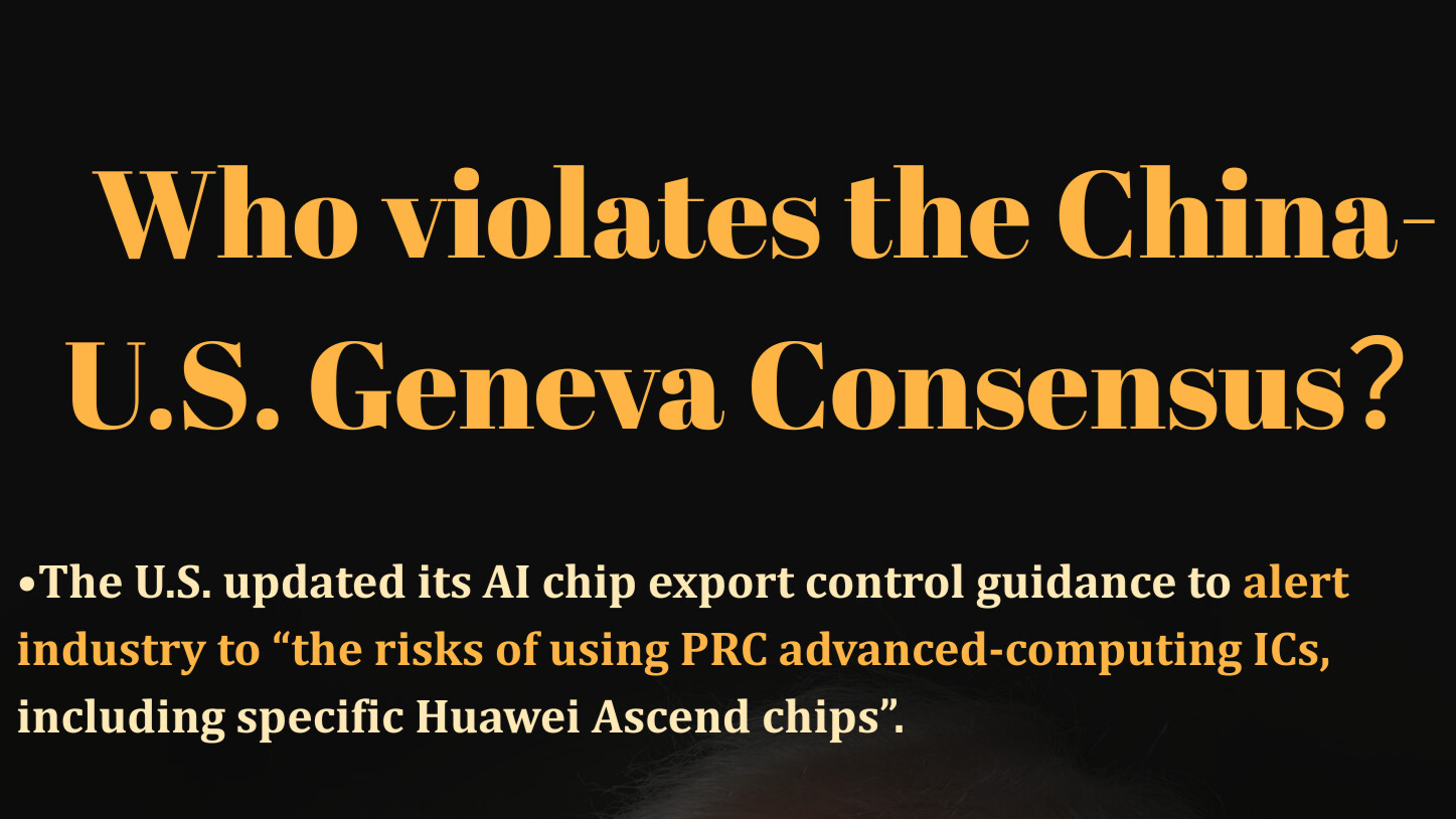 Who violates the China-U.S. Geneva Consensus？