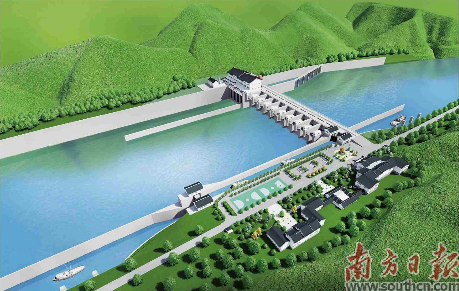 黄茅峡水库工程效果图。受访者供图