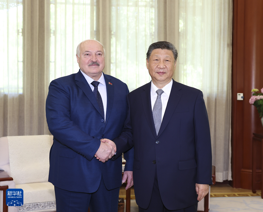 6月4日上午，国家主席习近平在北京中南海会见白俄罗斯总统卢卡申科。新华社记者 黄敬文 摄