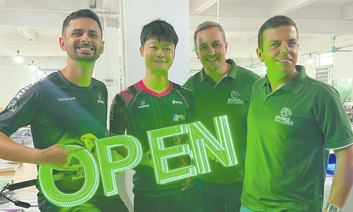 Zhu Yu (second from left) and his team Photo: Courtesy of Lc Sign