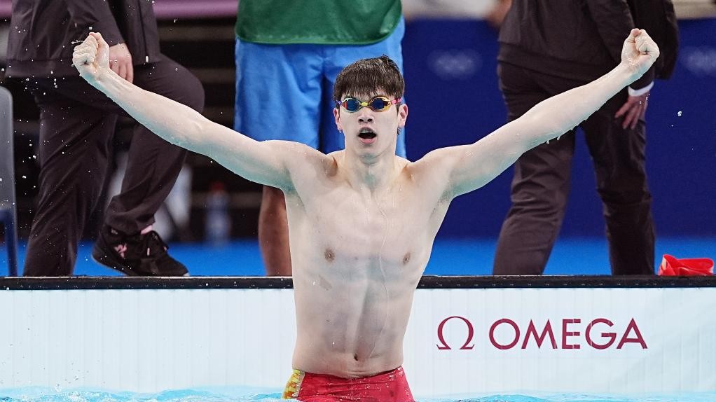 China's Pan breaks world record to win men's 100m freestyle gold at Paris Olympics