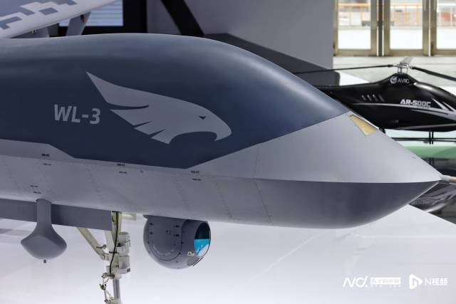 11月6日,广东珠海,翼龙-3(WL-3)无人机在第十四届中国航展上展出,这也是该无人机首次公开亮相。